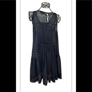 Lucky Brand Lightweight Boho Sheer Dress Woman’s Sz Small Blue See Thru